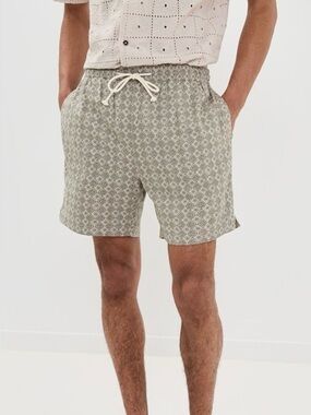 RAILS Aries Linen Blend, Fully Lined Shorts 6.25" in Diamond Past Olive Size M